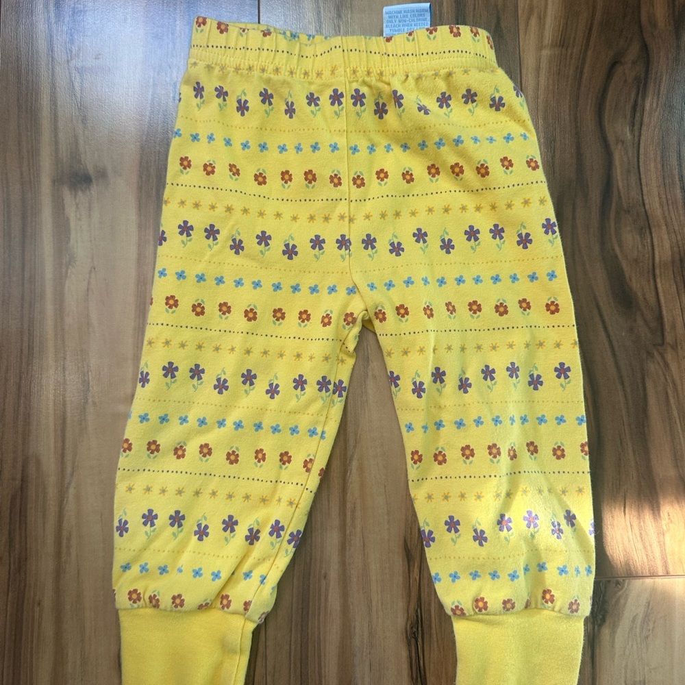 Vibrant Yellow Patterned Kids Joggers